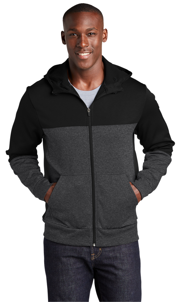 Sport Tek Fleece Colorblock Custom Men's Full Zip Hooded Jacket