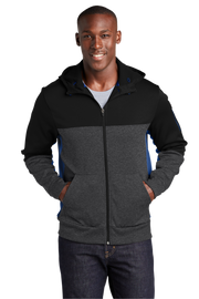 Sport Tek Fleece Colorblock Custom Men's Full Zip Hooded Jacket