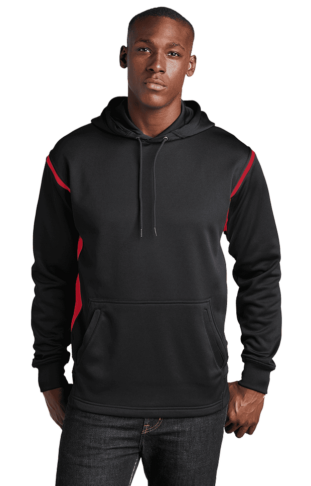 Sport Tek Men's Custom Tech Fleece Colorblock Hooded Sweatshirt