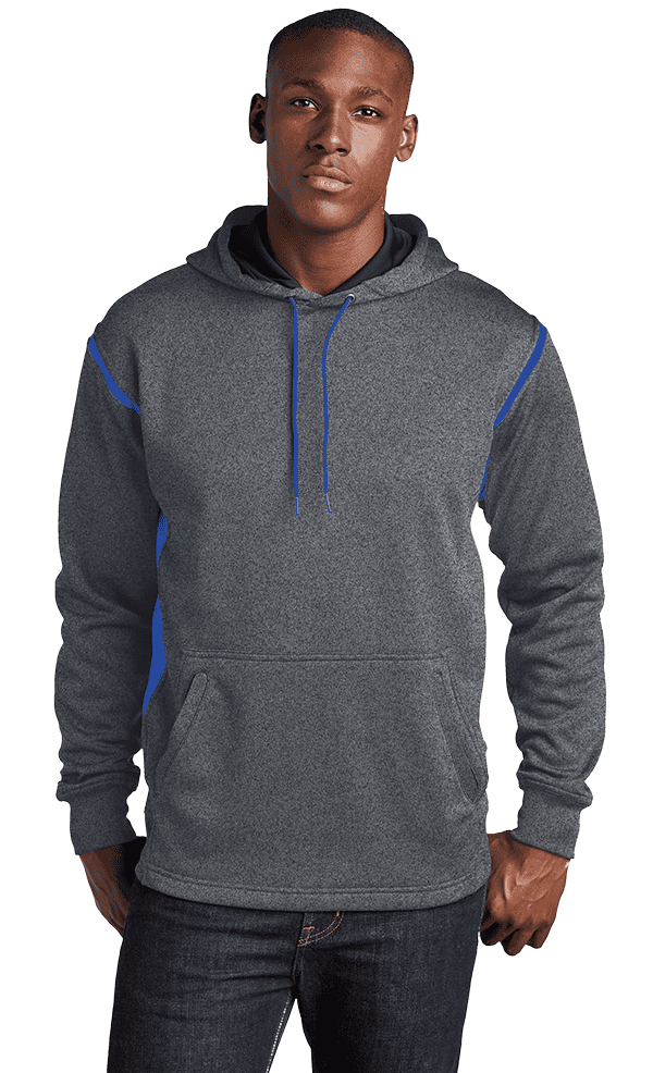 Sport Tek Men's Custom Tech Fleece Colorblock Hooded Sweatshirt